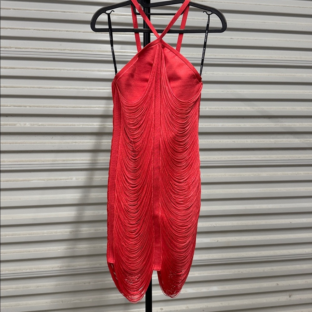 Guess Coral Strappy Fringe Dress